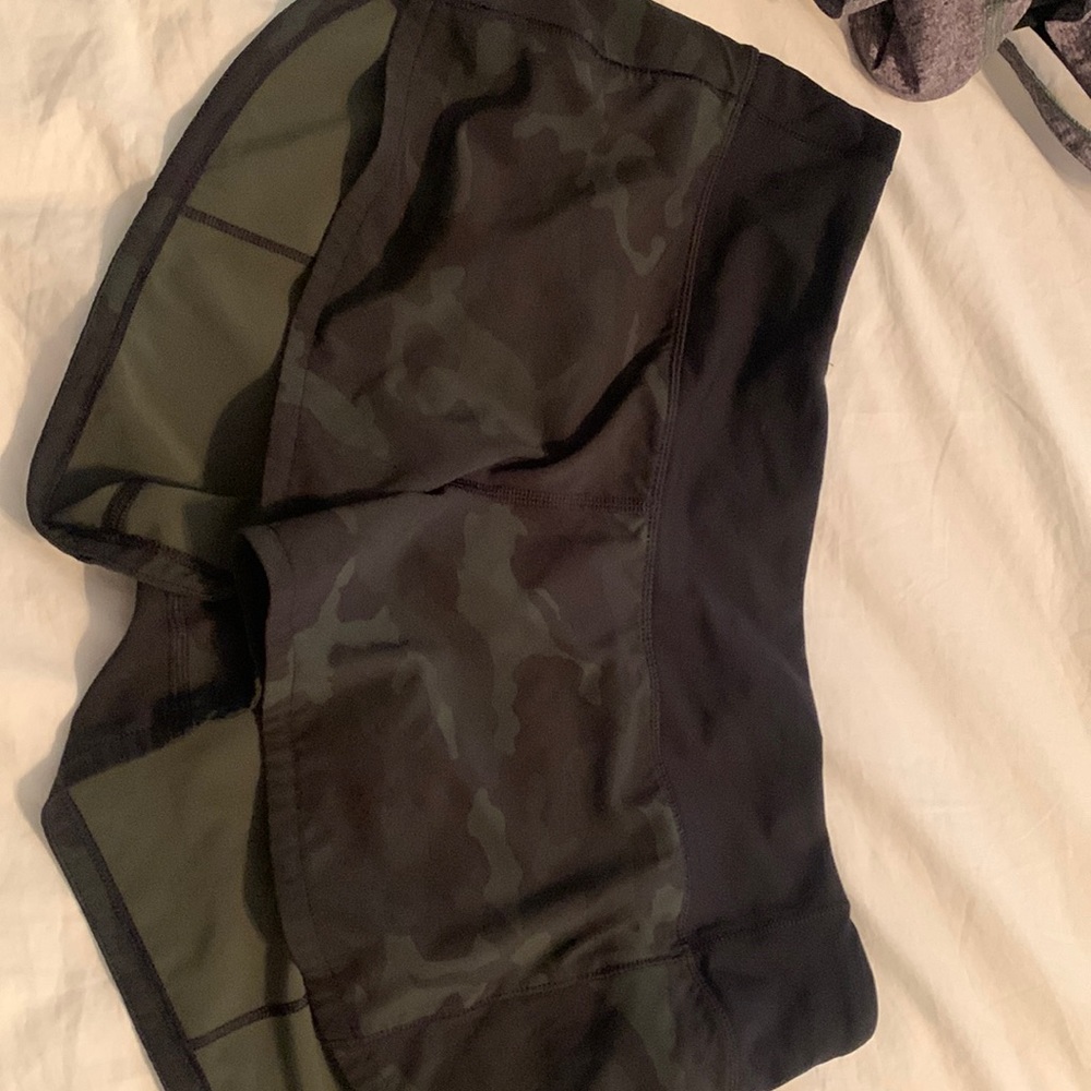 lululemon athletica Black and Green Athletic Shorts